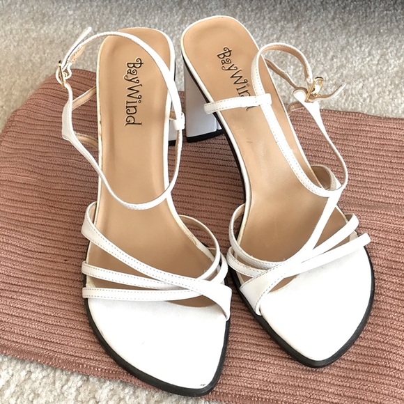 Shoes - White strappy heels